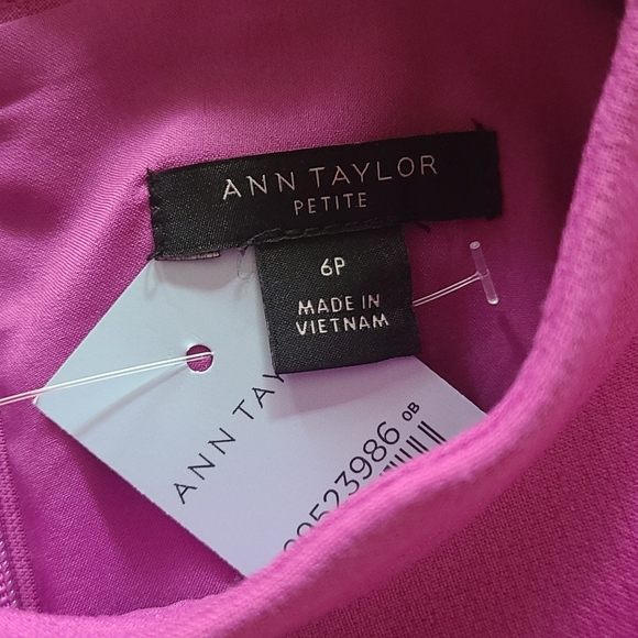 NWT Ann Taylor Doubleweave Mock Neck Flounce Dress - Picture 2 of 4